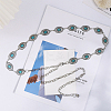 1Pc Alloy with Resin Imitation Turquoise Oval Link Chain Belts AJEW-CY0001-79B-8