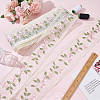 15 Yards Polyester Embroidery Flower Lace Ribbon OCOR-WH0078-223-4