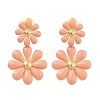 304 Stainless Steel Enamel Stud Earrings EJEW-S226-01G-01-2