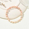 Natural Pink Opal & Synthetic Hematite Non-magnetic Beaded Stretch Bracelets for Women BJEW-JB13940-03-1