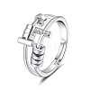 Adjustable Brass Micro Pave Cubic Zirconia Cuff Open Rings FS-WG9EABB-01-1
