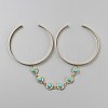 Alloy Upper Arm Open Cuff Bangles for Women BJEW-WH20012-02G-1