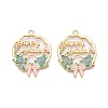 Rack Plating Alloy Enamel Pendants ENAM-N056-370KCG-02-1