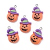 Halloween Opaque Resin Pendants RESI-G028-08P-1