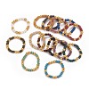 Natural Lava Rock Stretch Bracelets BJEW-F389-B-1