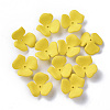 3-Petal Spray Painted Acrylic Bead Caps X-MACR-N007-01F-1