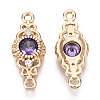 Brass Micro Pave Cubic Zirconia Links Connectors KK-R111-001-A02-2