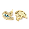 Brass Micro Pave Clear Cubic Zirconia Pendants KK-C045-42G-2