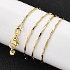 Brass Bar Link Chain Adjustable Slider Necklaces NJEW-M108-10G-3