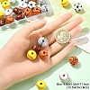 DIY Sports Natural Wood & Jute Cord Pendant Decoration Making Kits WOOD-YW0010-55-3