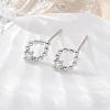 Brass Glass Stud Earrings EJEW-Q014-22P-4