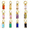 12Pcs 12 Colors Brass Micro Pave Cubic Zirconia Charms FIND-TA0005-61-1