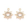 Rack Plating Alloy Rhinestone Pendants PALLOY-T091-20M-G-2