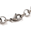 Tarnish Resistant 201 Stainless Steel Column Rolo Chain Bracelets BJEW-B078-75P-3
