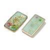 Plating Brass & Transparent Epoxy Resin & Dried Flower Pendants RE-CBAA153-04B-2