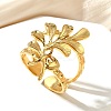 304 Stainless Steel Open Cuff Ring for Women RJEW-A053-06G-10-1
