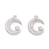 Rack Plating Brass Micro Pave Cubic Zirconia Pendants X-ZIRC-C026-05P-1