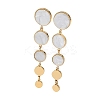 304 Stainless Steel Acrylic Flat Round Dangle Stud Earrings LS-EJEW-F392-02G-2