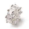 Brass Micro Pave Clear Cubic Zirconia Beads KK-D378-24S-02-1