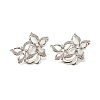 Brass Micro Pave Clear Cubic Zirconia with Synthetic Cat Eye Twister Clasps KK-G420-38P-1