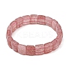 Synthetic Strawberry Quartz Beaded Stretch Bracelets for Unisex G-K303-02K-4