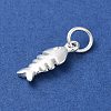 925 Sterling Silver Fish Charms with Jump Rings STER-E071-01S-07-2