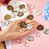 32Pcs 3 Styles Tibetan Style Alloy Pendant Cabochon Settings with Transparent Glass Cabochons FIND-TA0004-79-5
