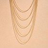 304 Stainless Steel Round Snake Chain Multi Layered Necklaces for Women NJEW-U025-01G-01-1