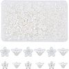 600Pcs 2 Style Flower ABS Plastic Imitation Pearl Bead Caps OACR-FH0001-032-1