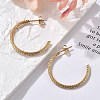 304 Stainless Steel Twist C-Shaped Stud Earrings EJEW-R017-03G-03-1