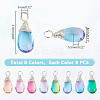 64Pcs 8 Colors Glass Pendants PALLOY-HY00060-2