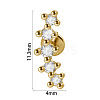 304 Stainless Steel Micro Pave Clear Cubic Zirconia Cartilage Earrings WG369ED-43-1