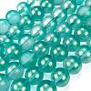 Frosted Transparent Glass Bead Strands GLAA-P065-10mm-08-2