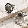 Natural Labradorite Adjustable Rings G-P560-03AS-05-2