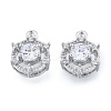 Brass Micro Pave Clear Cubic Zirconia Charms KK-N216-556P-2