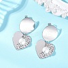 ABS Plastic Imitation Pearl Dangle Stud Earrings EJEW-JE06903-01-1