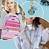 10Pcs Earth Alloy Sky Blue Enamel Pendant Decoration HJEW-FG00021-5