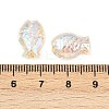 Electroplate and Golden Metal Enlaced Glass Beads EGLA-T029-01A-3