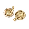 Brass Micro Pave Cubic Zirconia Pendants KK-I358-068G-02-2