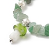 4Pcs 4 Style Natural & Synthetic Mixed Gemstone Chips & Glass Pearl Beaded Stretch Bracelets Set BJEW-TA00207-5