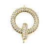 Brass Cubic Zirconia Fold Over Clasps LS-KK-Q048-11G-1