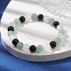 Natural Green Aventurine & Selenite & Eyeless Obsidian Round Beaded Stretch Bracelets BJEW-JB10114-01-2