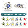 30Pcs 6 Colors Evil Eye Alloy Glass Cabochons MRMJ-GO0001-03-2