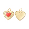 Heart Brass Enamel Pendants KK-G435-07G-01-1
