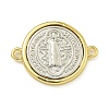 Rack Plating Brass Saint Benedict Medal Connector Charms KK-Z067-08G-02-1