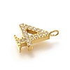 Ion Plating(IP) 304 Stainless Steel Micro Pave Cubic Zirconia Pendants STAS-H228-01G-04-2