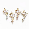 Brass Micro Pave Cubic Zirconia Pendants X-KK-S359-048-RS-1