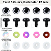 60 Sets 5 Colors Half Round ABS Plastic Doll Craft Eyes DIY-GF0010-67B-2