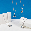 4Pcs Alloy Gloves Pendant Necklaces NJEW-UN0001-62AS-2
