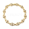 Brass Micro Pave Clear Cubic Zirconia Link Chain Bracelets BJEW-C130-06G-4